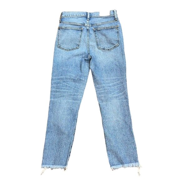 Madewell The Perfect Vintage Crop Jean Light Wash Raw Hem Size 26 Style# AF691 - Picture 4 of 10